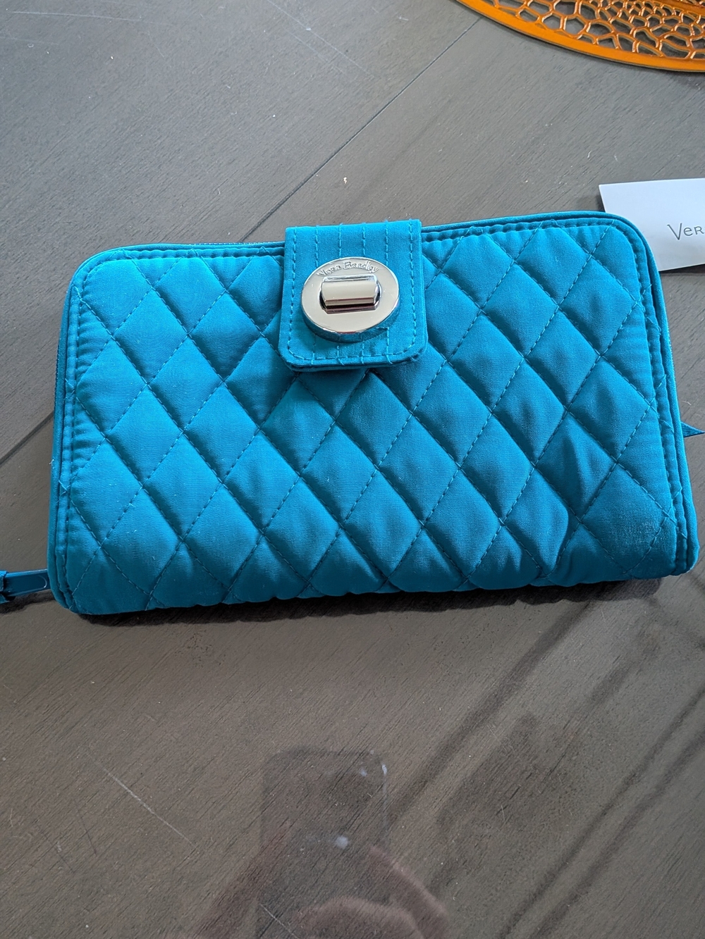 Vera Bradley Teal Quilted Wristlet Wallet